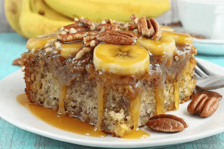 Banana Upside-Down Cake with Caramel Glaze Recipe