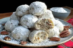 Buttery Pecan Snowball Cookies