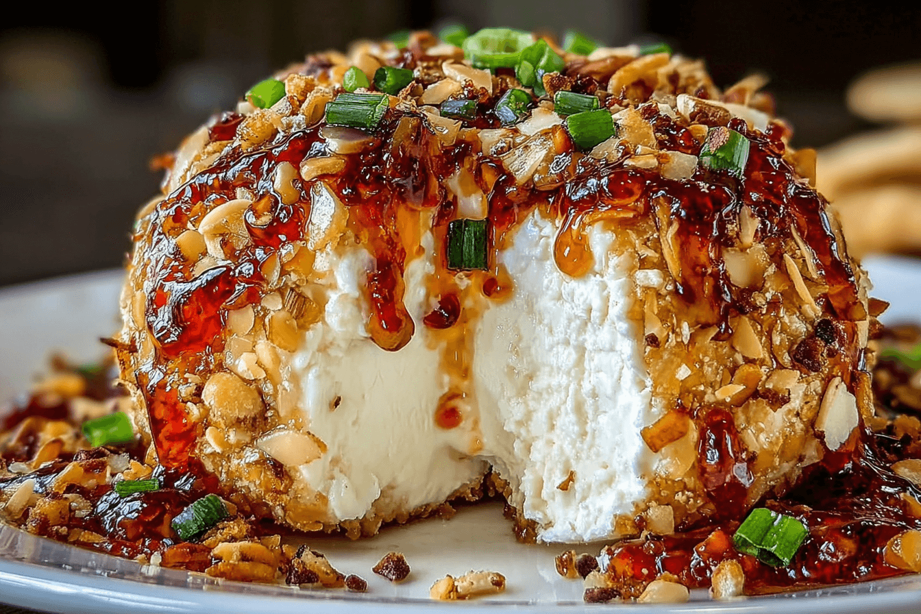 Cheeseball with Red Pepper Jelly and Almonds Recipe