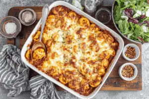 Cheesy Baked Tortellini Casserole