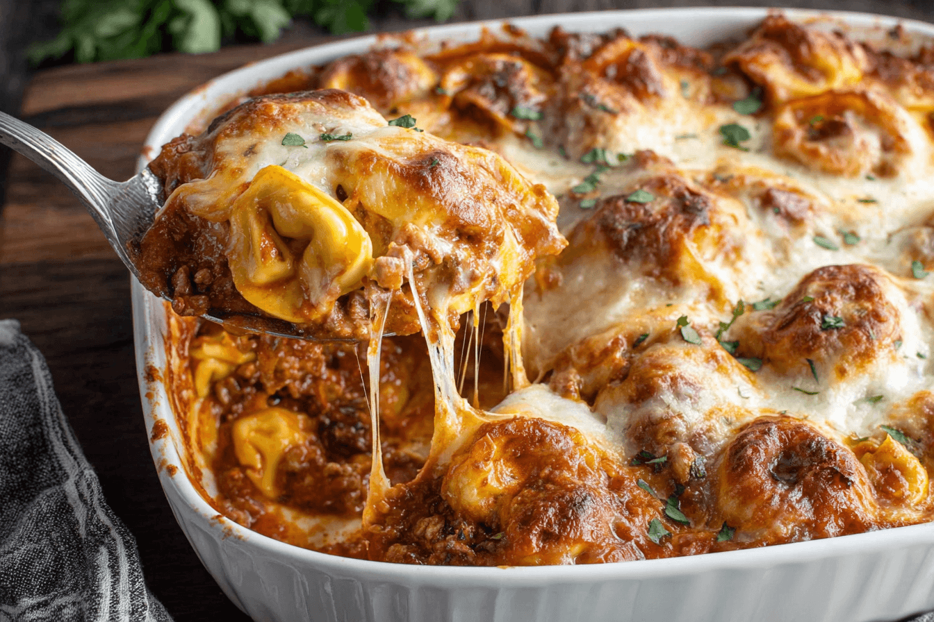 Cheesy Baked Tortellini Casserole Recipe