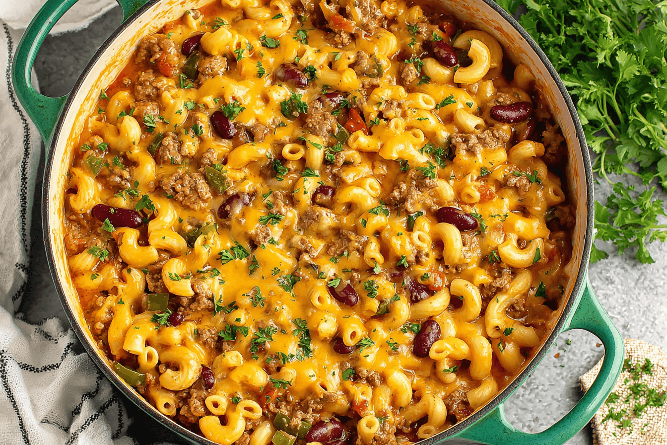 Cheesy Beef Chili Mac Recipe