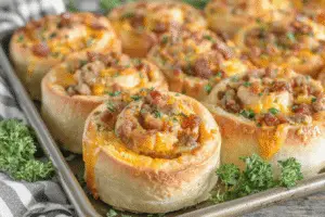 Cheesy Breakfast Roll-Ups