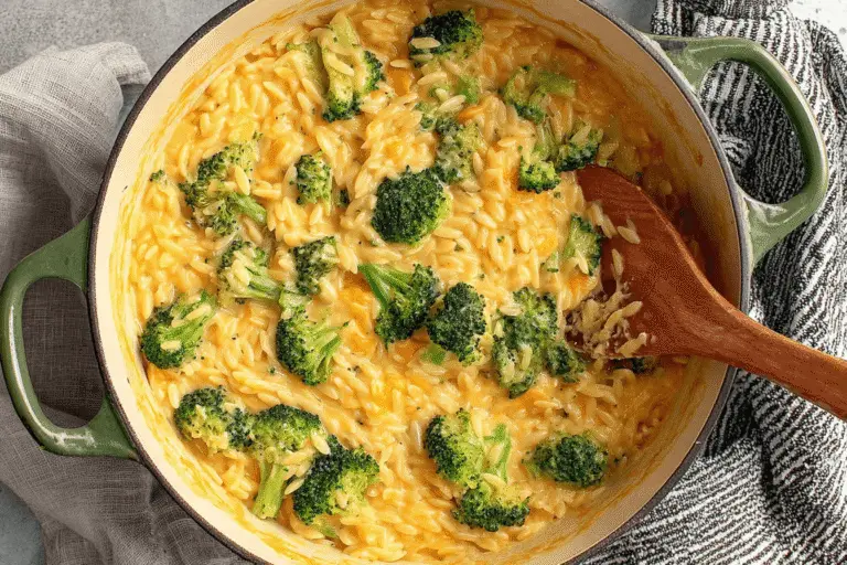 Cheesy Broccoli Orzo Recipe