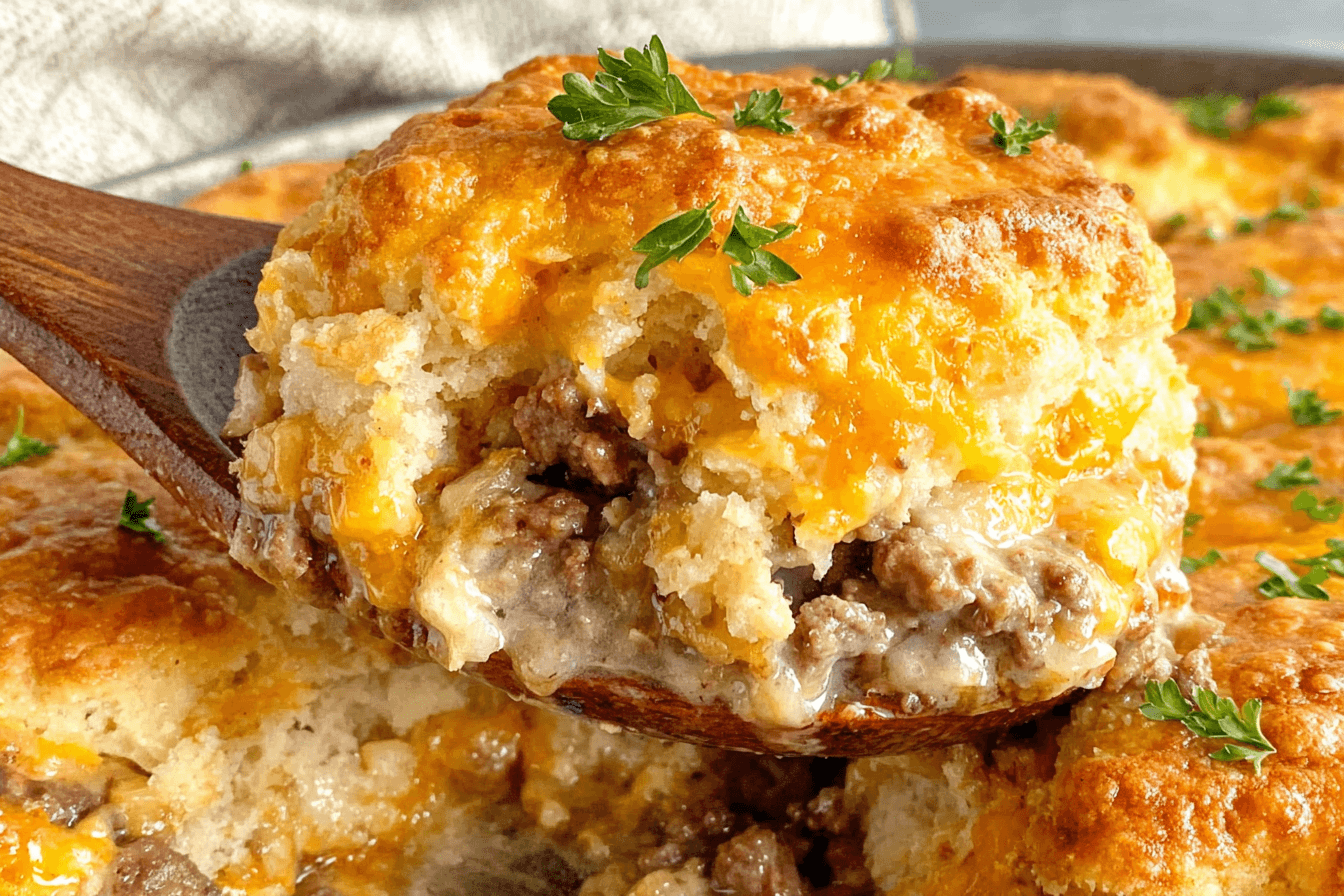 Cheesy Cheddar Bay Beef Cobbler Recipe