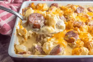 Cheesy Ranch Potatoes And Smoked Sausage