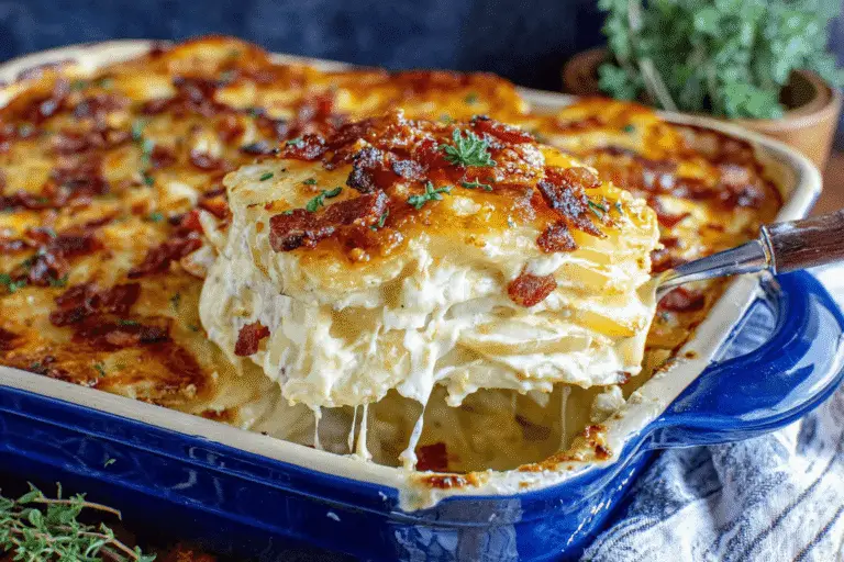 Cheesy Scalloped Potato and Bacon Casserole Recipe