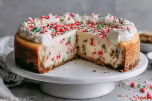 Christmas Sugar Cookie Cheesecake