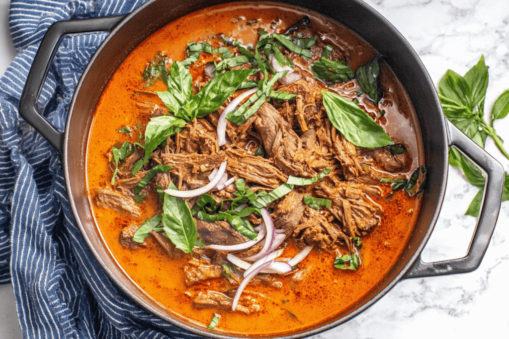 Coconut Red Curry Drip Beef Recipe - Flavorful Comfort Food