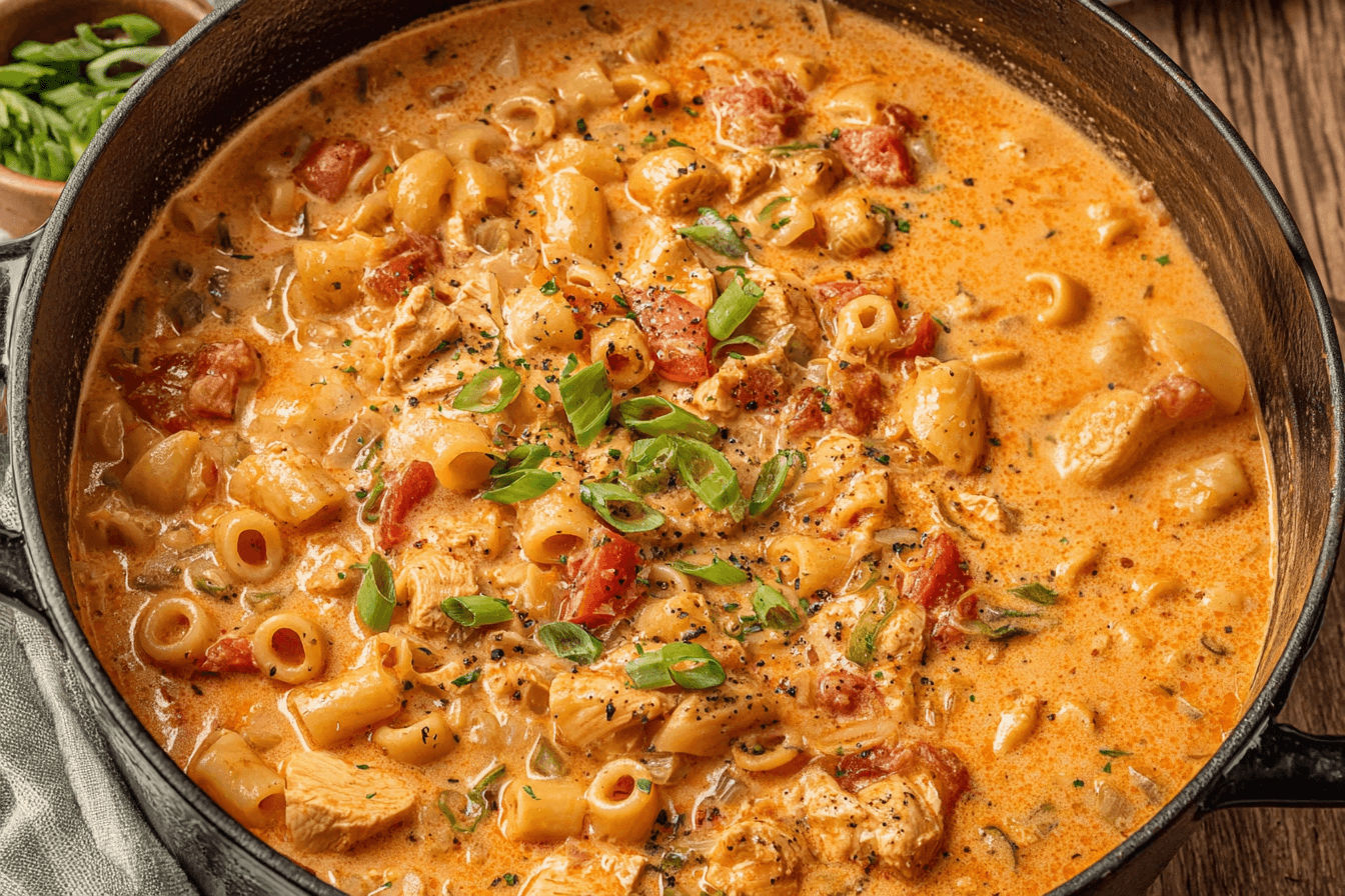 Creamy Cajun Chicken Pasta Soup Recipe