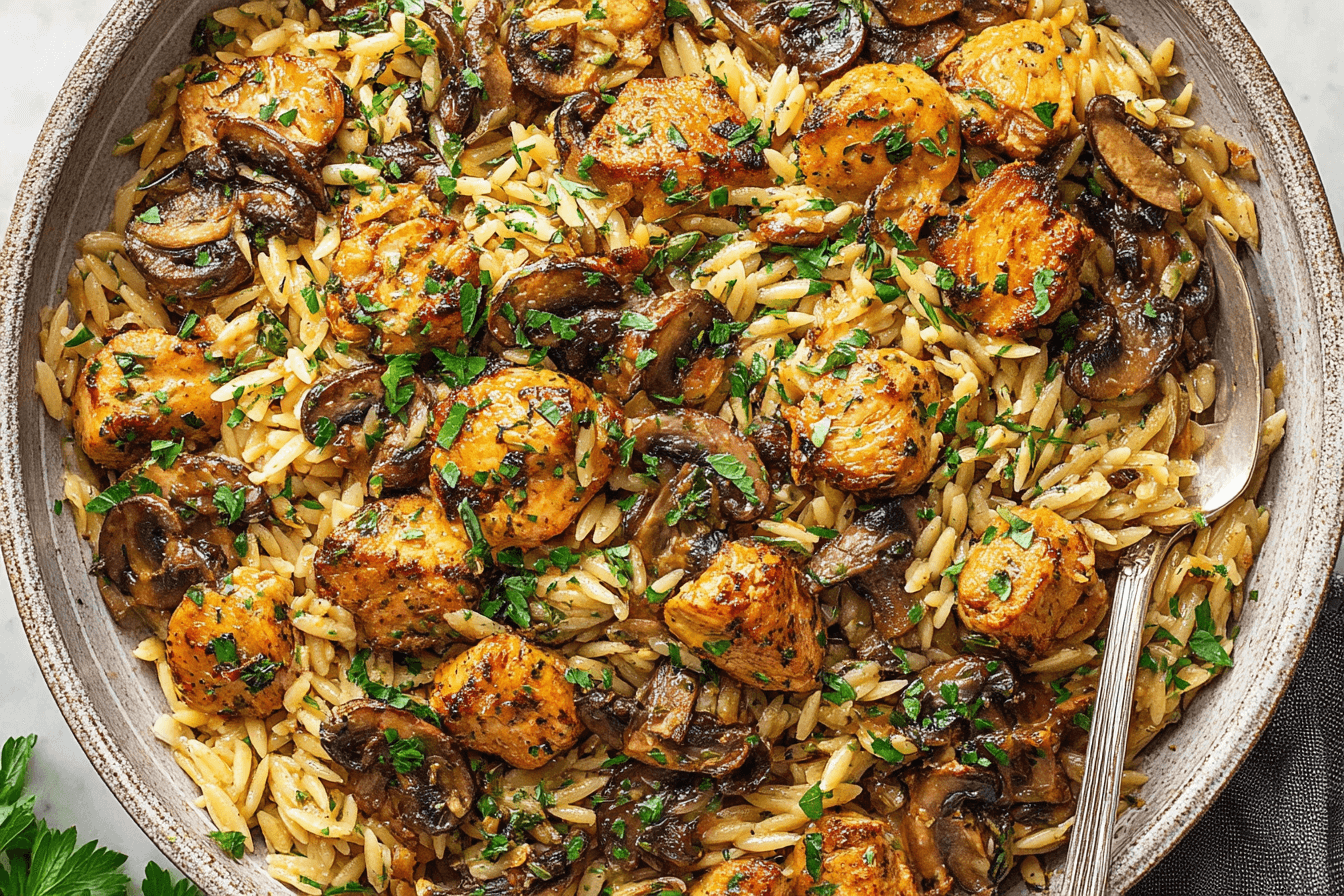 Creamy Chicken Marsala Orzo Recipe