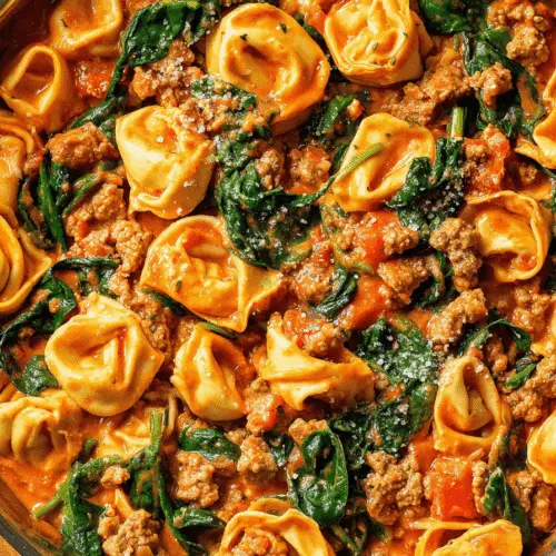 Creamy Sausage Tortellini Skillet Recipe