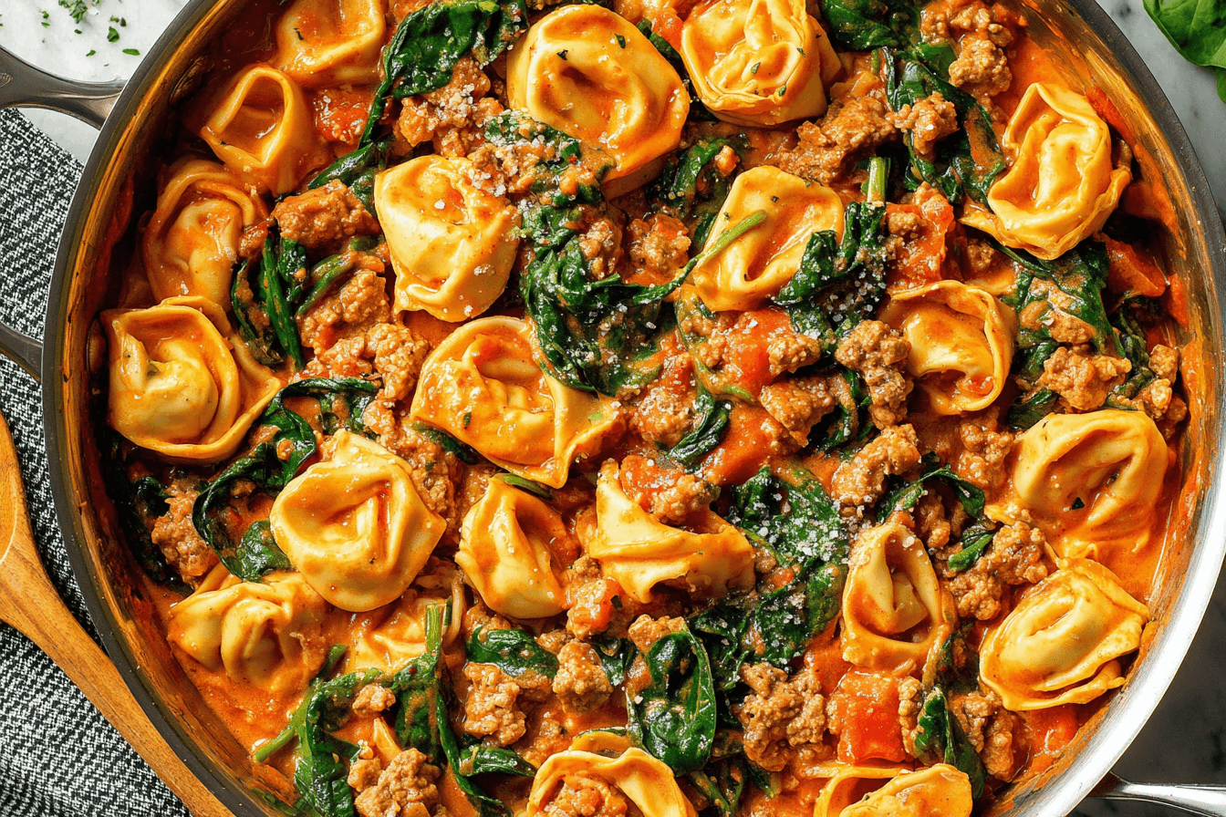 Creamy Sausage Tortellini Skillet Recipe