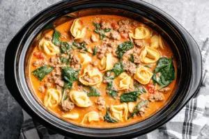 Crockpot Tortellini Soup With Sausage