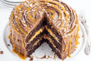 Decadent Chocolate Cake with Salted Caramel Frosting