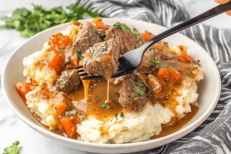 Fall Apple Cider Stew Over Mashed Potatoes Recipe
