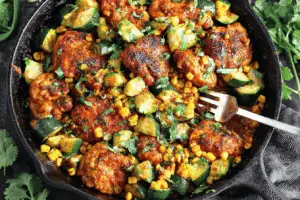 Garlic Butter Chicken With Zucchini And Corn
