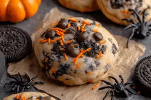 Halloween Oreo Stuffed Chocolate Chip Cookies