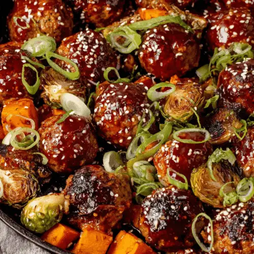 Korean BBQ Meatballs And Vegetables Recipe