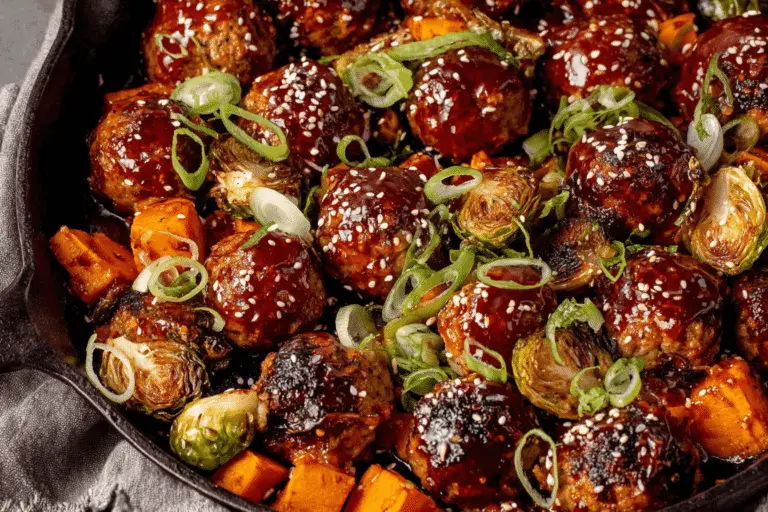 Korean BBQ Meatballs And Vegetables Recipe