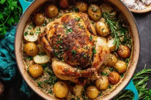 Lemon Herb Pot Roast Chicken