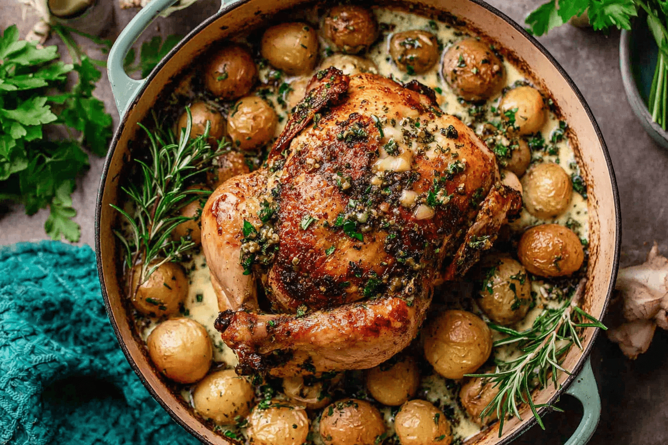 Lemon Herb Pot Roast Chicken Recipe