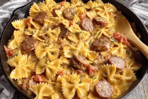 One Pot Creamy Cajun Sausage Pasta