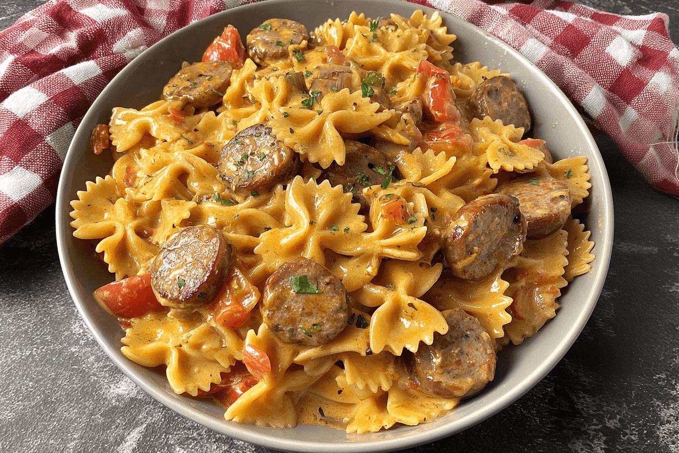 One Pot Creamy Cajun Sausage Pasta Recipe