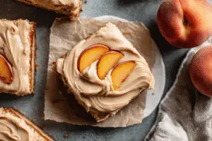 Peach Cake With Brown Sugar Frosting