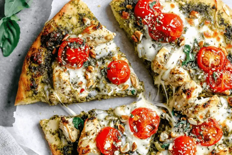Pesto Chicken Flatbread Recipe