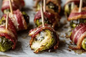 Roasted Brussels Sprouts With Blue Cheese And Bacon Bites