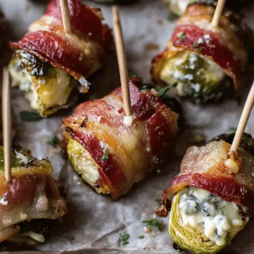 Roasted Brussels Sprouts With Blue Cheese And Bacon Bites Recipe