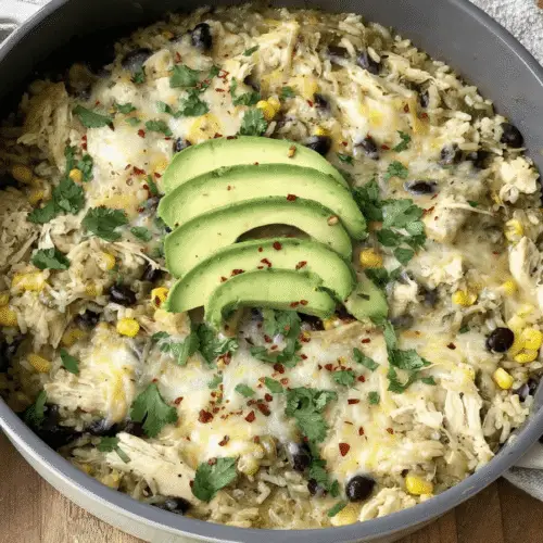 Salsa Verde Chicken and Rice Skillet Recipe