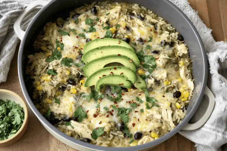 Salsa Verde Chicken and Rice Skillet Recipe