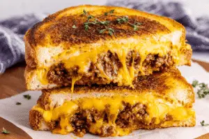 Sloppy Joe Grilled Cheese Sandwiches