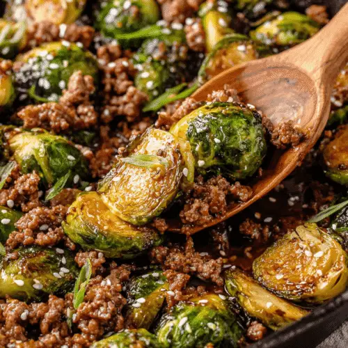 Sweet Chili Beef and Brussels Sprouts Recipe