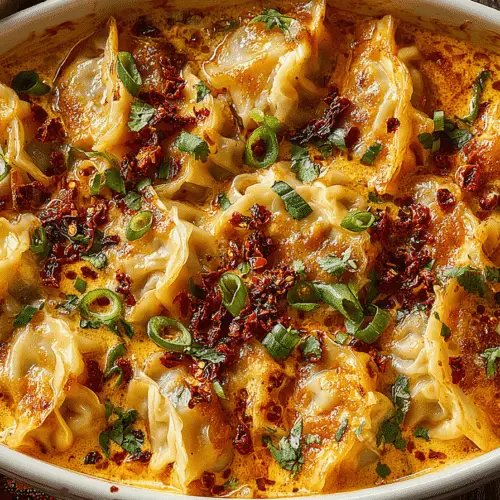 Viral Baked Potstickers In Creamy Curry Sauce Recipe