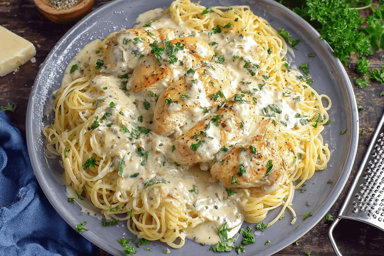 Creamy Italian Crockpot Angel Chicken Pasta Recipe