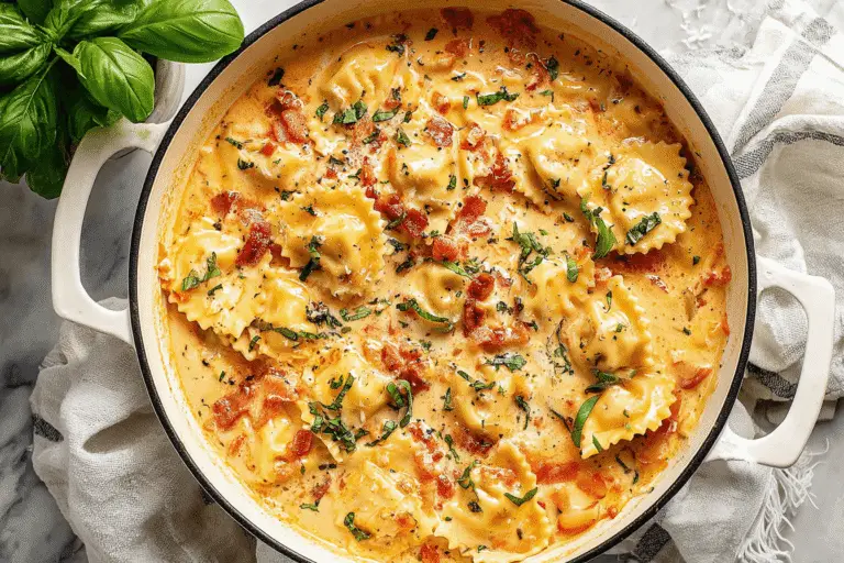 Creamy Tomato Ravioli Skillet Recipe