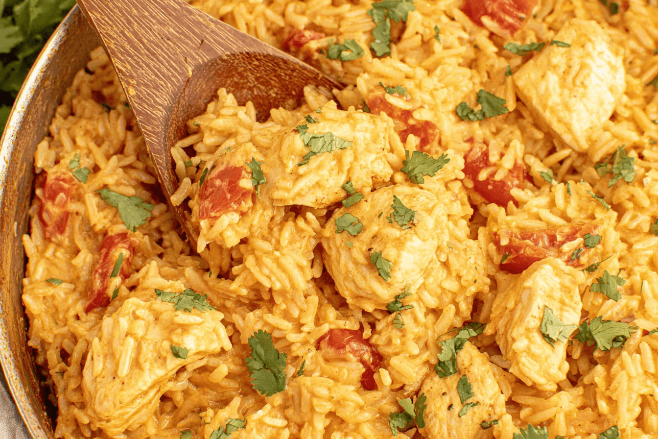 Easy One Pot Queso Chicken And Rice Recipe