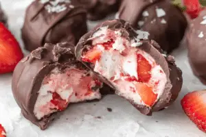 Frozen Yogurt Covered Strawberry Clusters