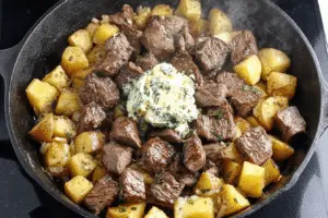 Garlic Butter Steak Bites And Potatoes