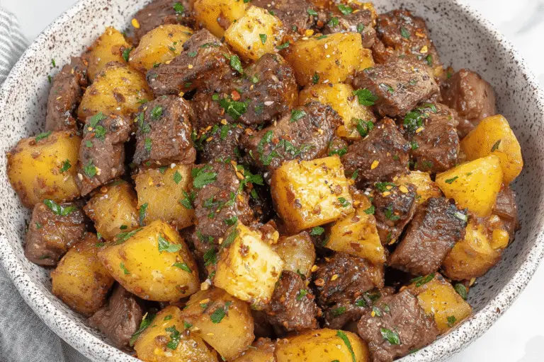 Garlic Butter Steak Bites And Potatoes Recipe