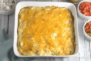 Green Chili Chicken Enchilada Casserole