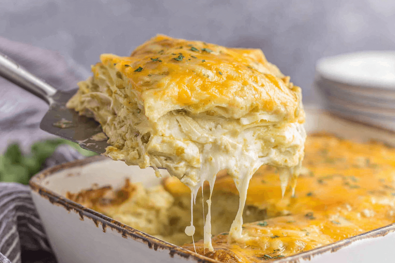 Green Chili Chicken Enchilada Casserole Recipe