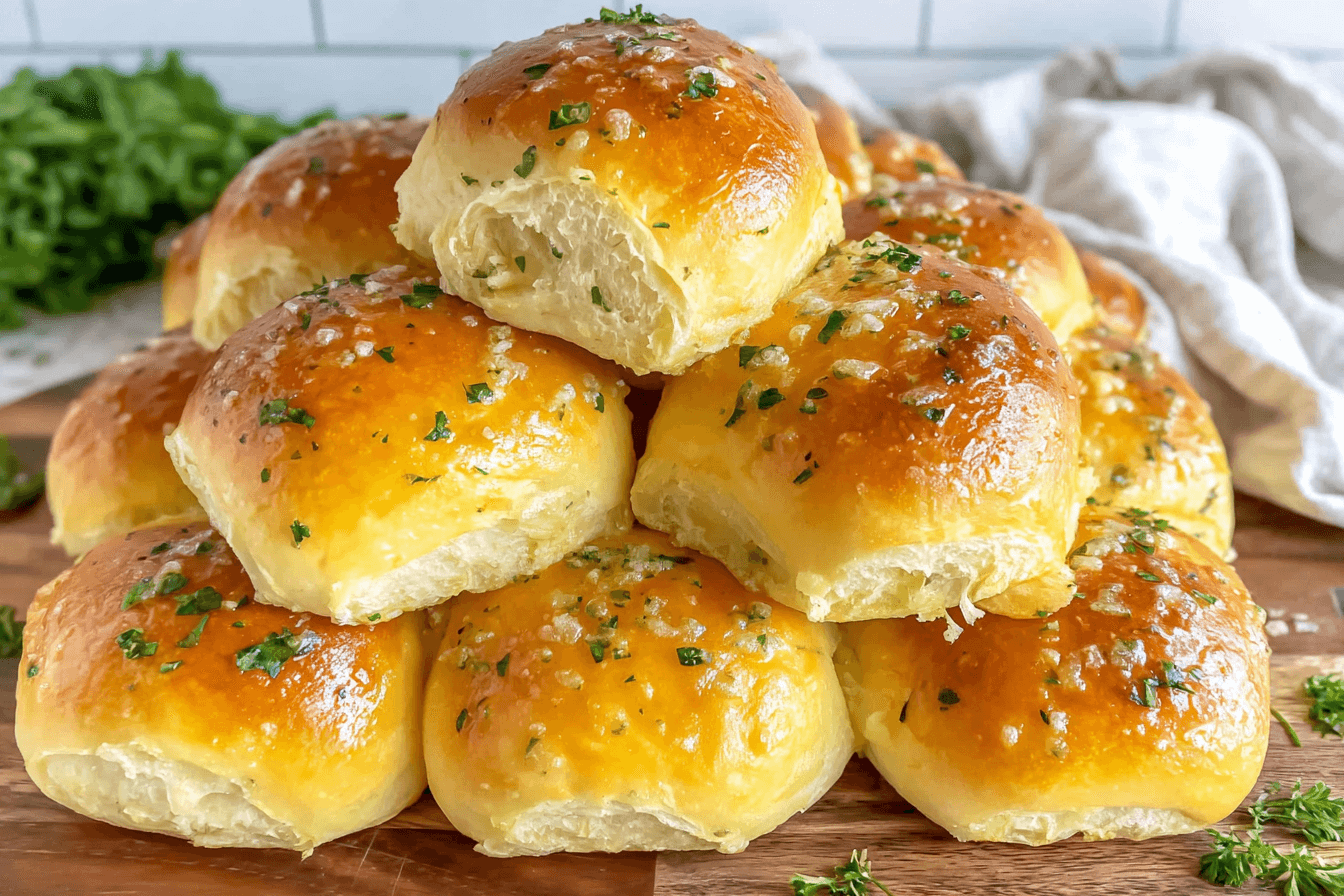Homemade Garlic Butter Dinner Rolls Recipe