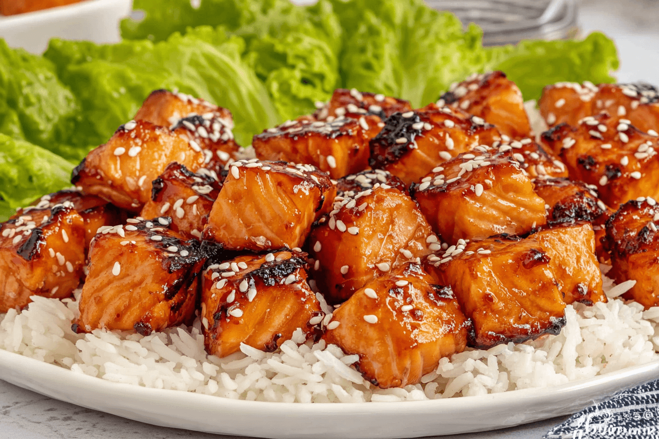 Honey Garlic Salmon Bites Recipe