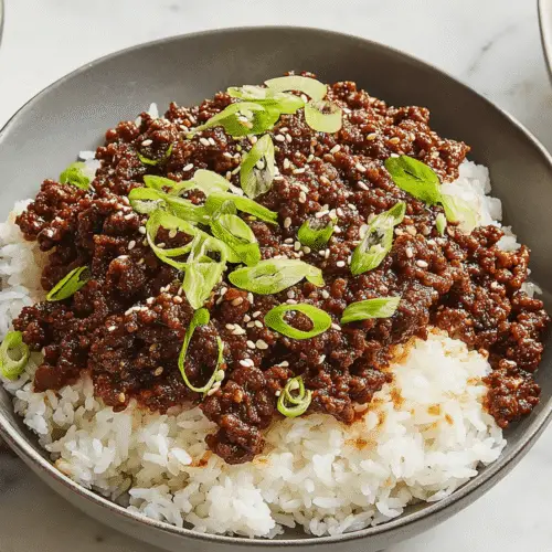 Korean Ground Beef Bowl Recipe