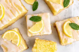 Lemon Brownies with Glaze