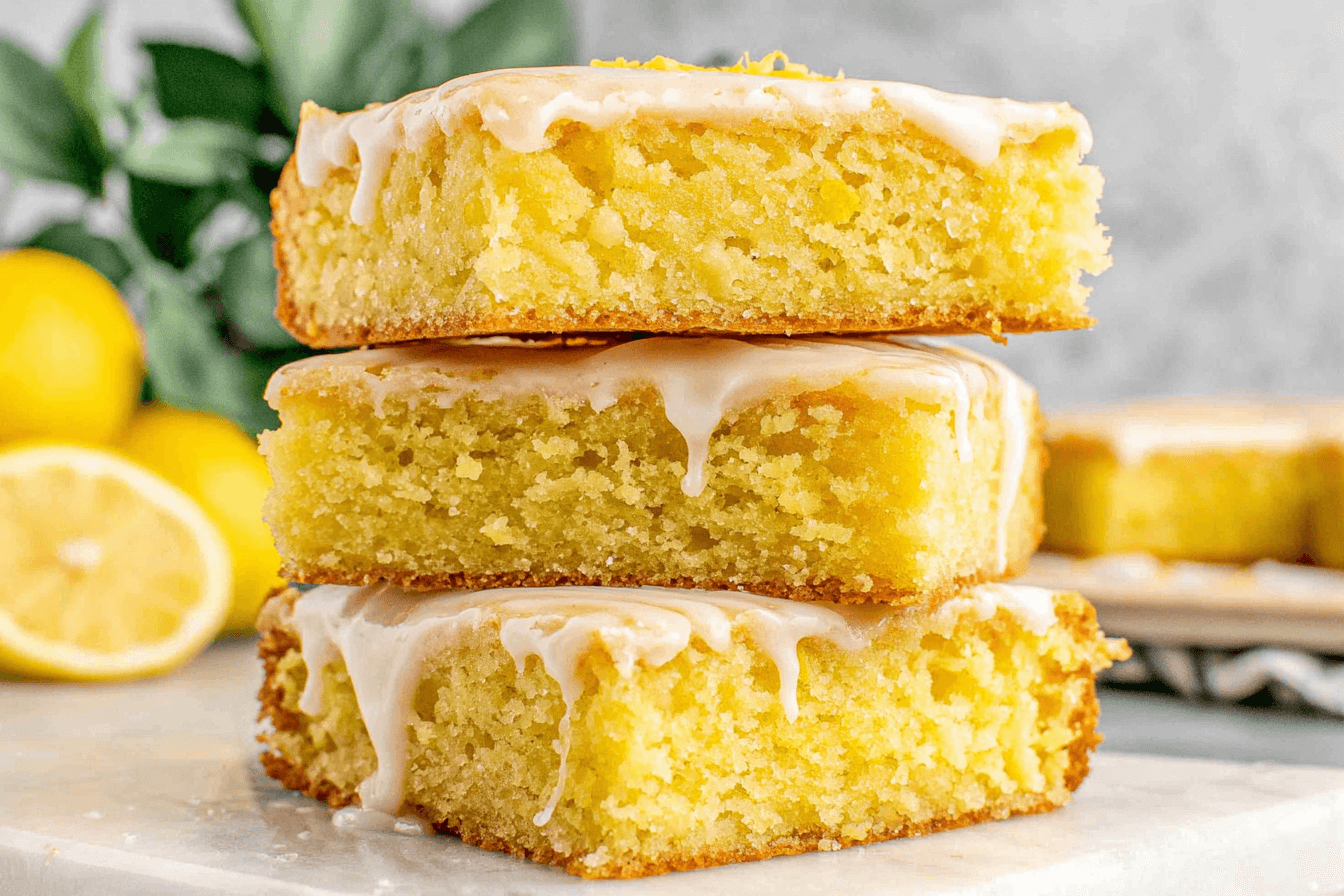 Lemon Brownies with Glaze Recipe